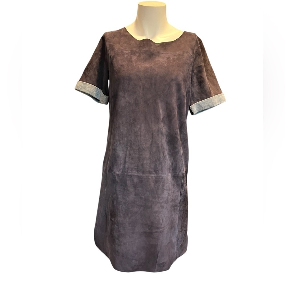 Vince Suede Mini Dress in Rich Brown